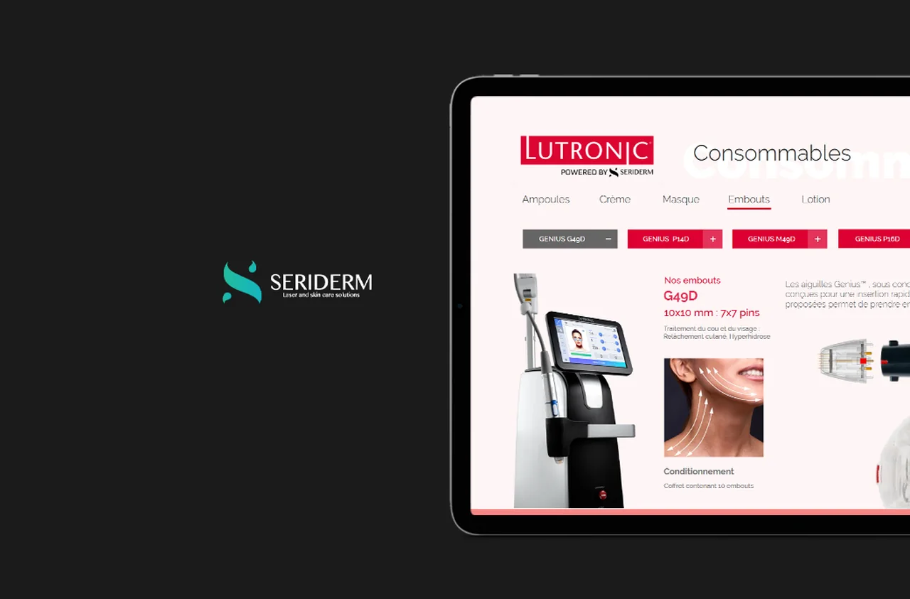 Seriderm · Lutronic — Catalogue de consommables pour lasers médicaux