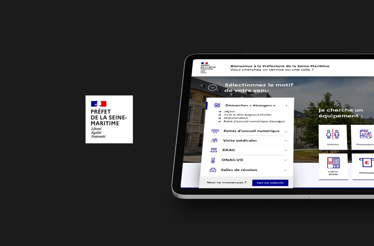 Préfecture de la Seine-Maritime — Borne d'accueil et d'orientation des visiteurs